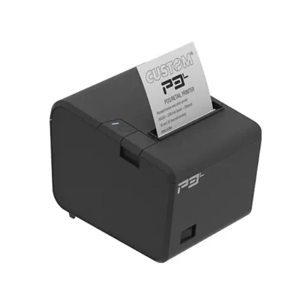 Impresora de recibos Custom America 911MX010100733, conexión serial y USB, ideal para negocios