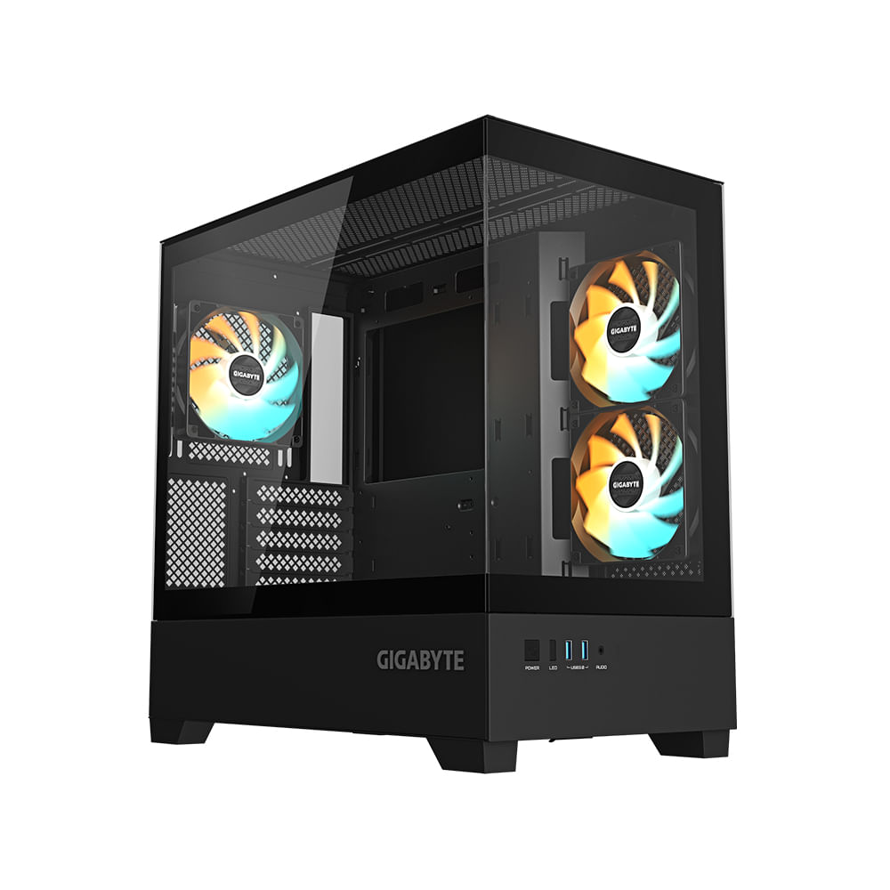 Case Gigabyte C201 Panorámico Negro con Vidrio Templado para PC - Diseño Elegante y Moderno