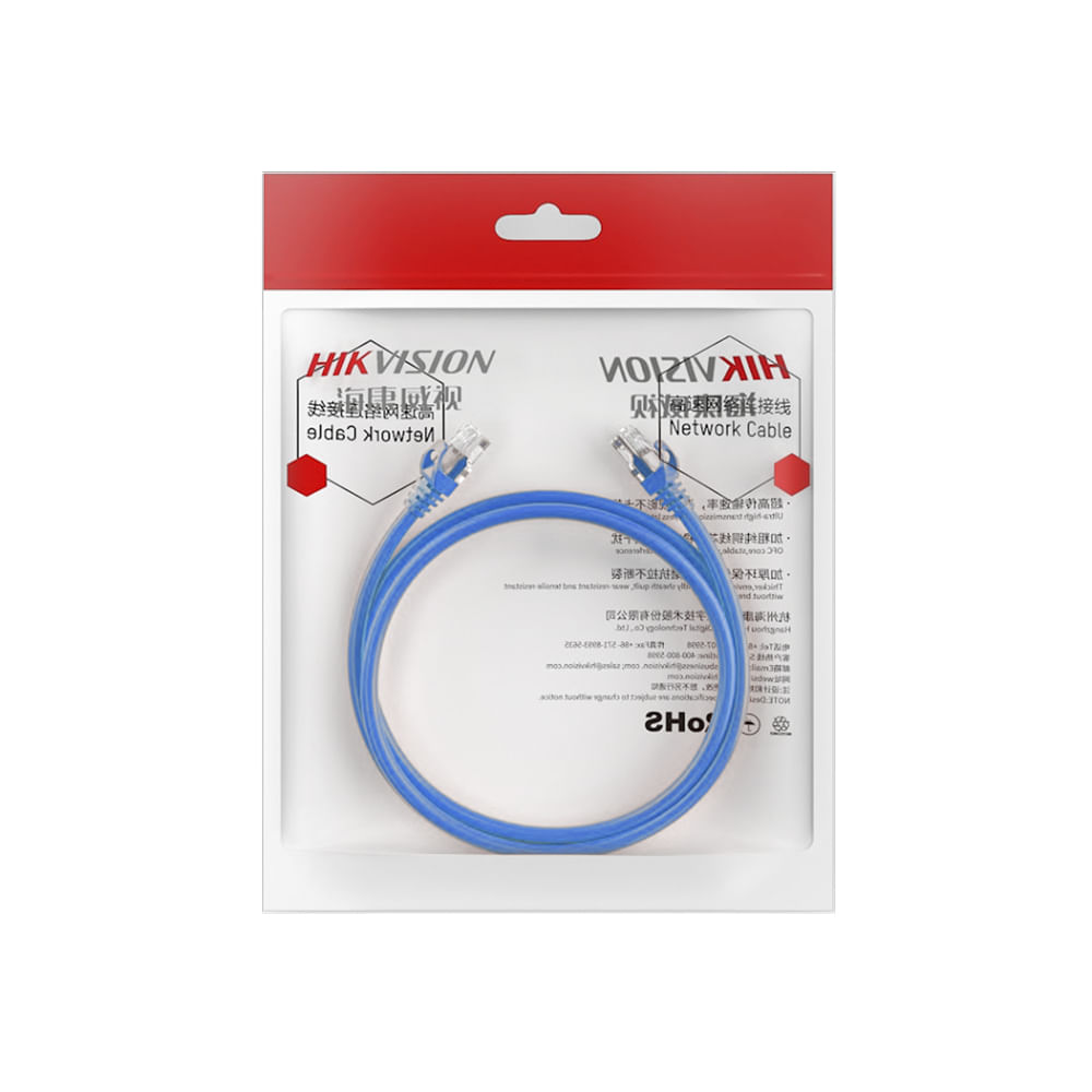 Cable patch cord HIKVISION azul 05m UTP  Conexión rápida y segura para  Ethernet