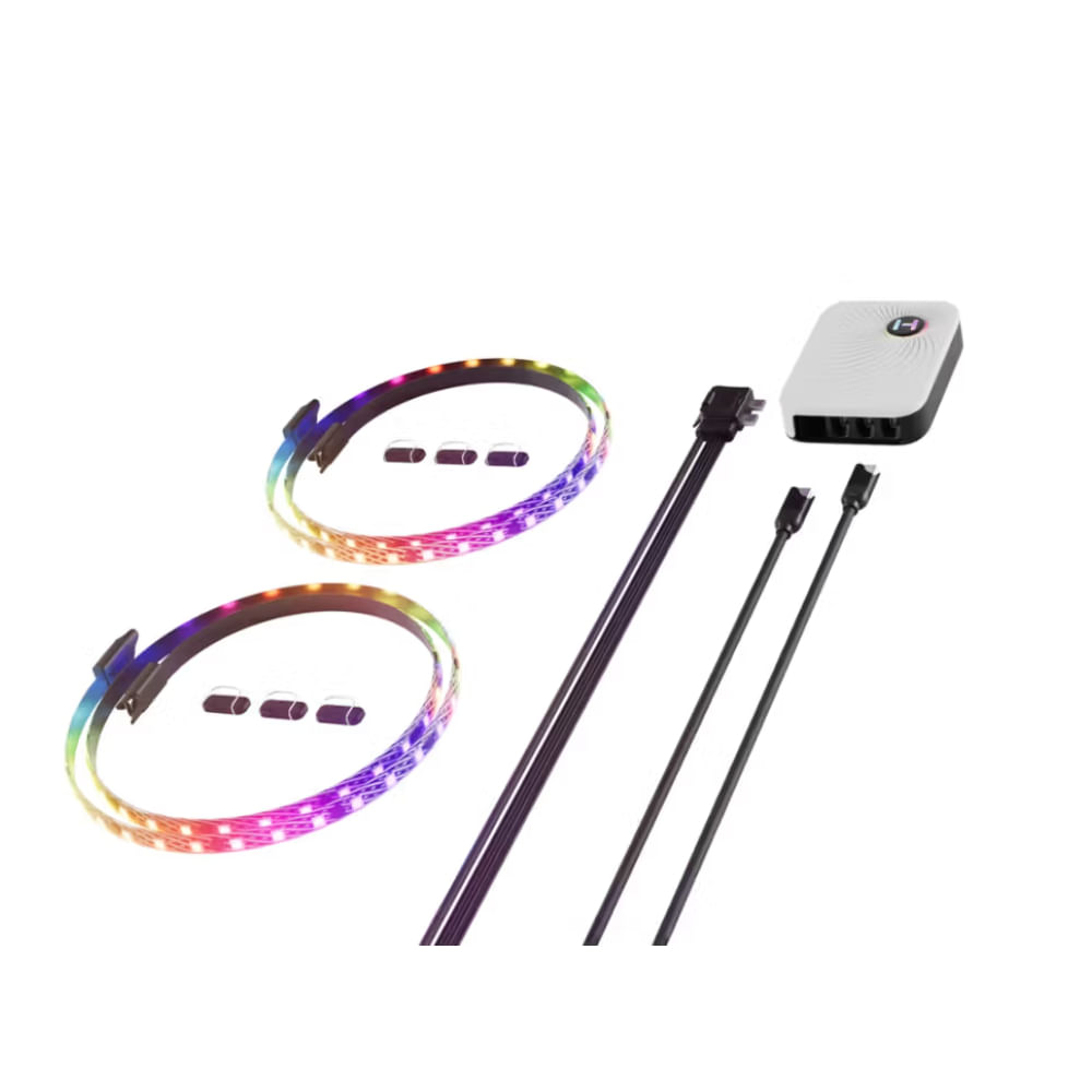 Kit de Tiras LED HYTE LS30 QRGB 2 Pack con Controlador NP50 Nexus - Ilumina tu espacio en colores v