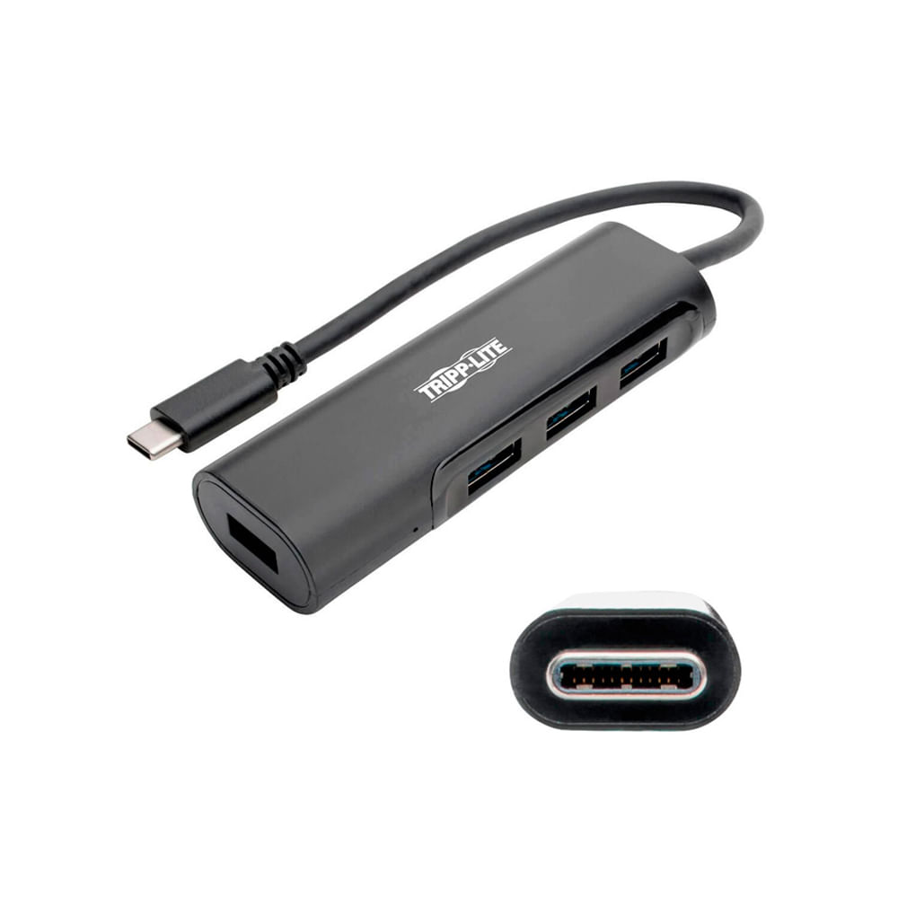 Hub USB Type-C Tripp-Lite U460-004-4AB 4 Puertos USB 3.1 Thunderbolt 5 Gbps Portátil y Compacto