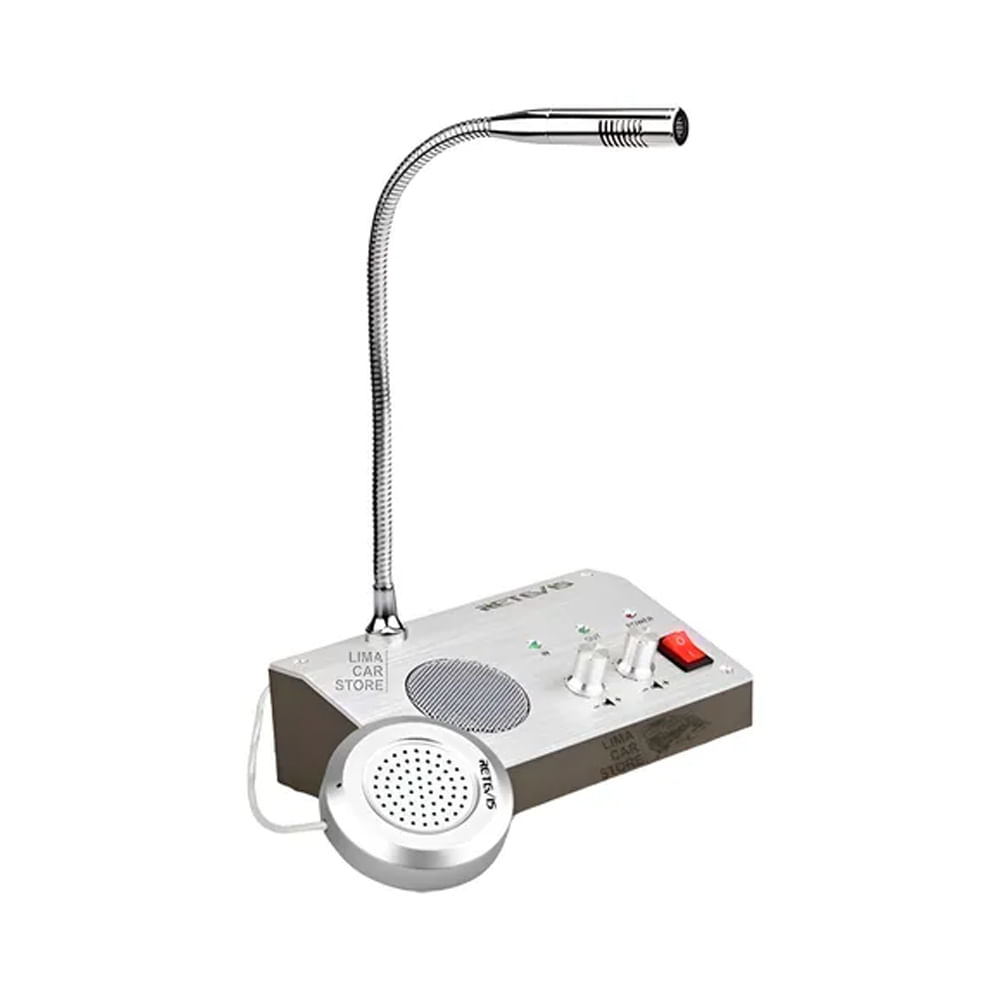 Intercomunicador Retevis RT-9908 de Escritorio Micrófono de Cuello de Ganso Doble Vía y Parlant