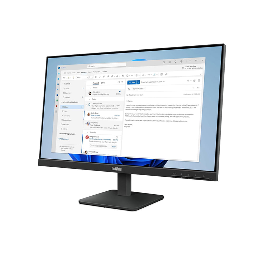 Monitor Lenovo ThinkVision S24-4e 23.8 FHD IPS Conexiones HDMI y VGA Ideal para Trabajo y Entret