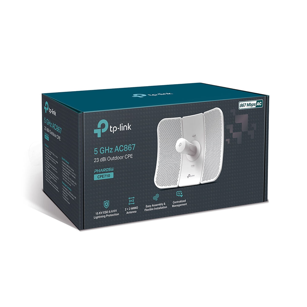 Access Point TP-Link CPE 5GHz AC867 - Antena exterior 23dBi para mejor conexión Wi-Fi