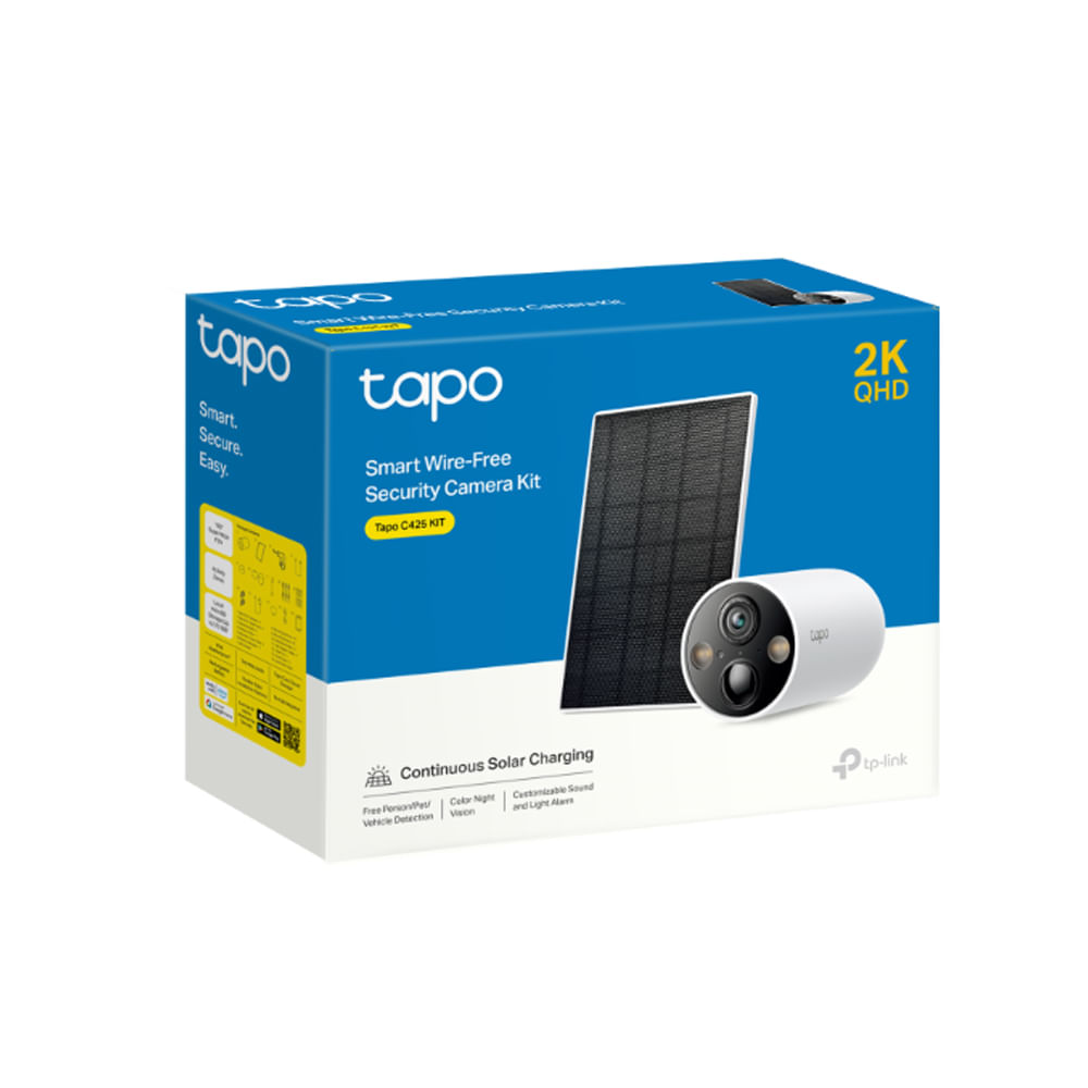 Cámara TP-Link Tapo C425-KIT WiFi 1080P con panel solar visión nocturna y detección de movimiento