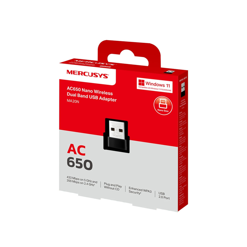 TP-Link Mercusys AC650 Nano Router Inalámbrico Compacto Velocidad de 650 Mbps Ideal para Hogar