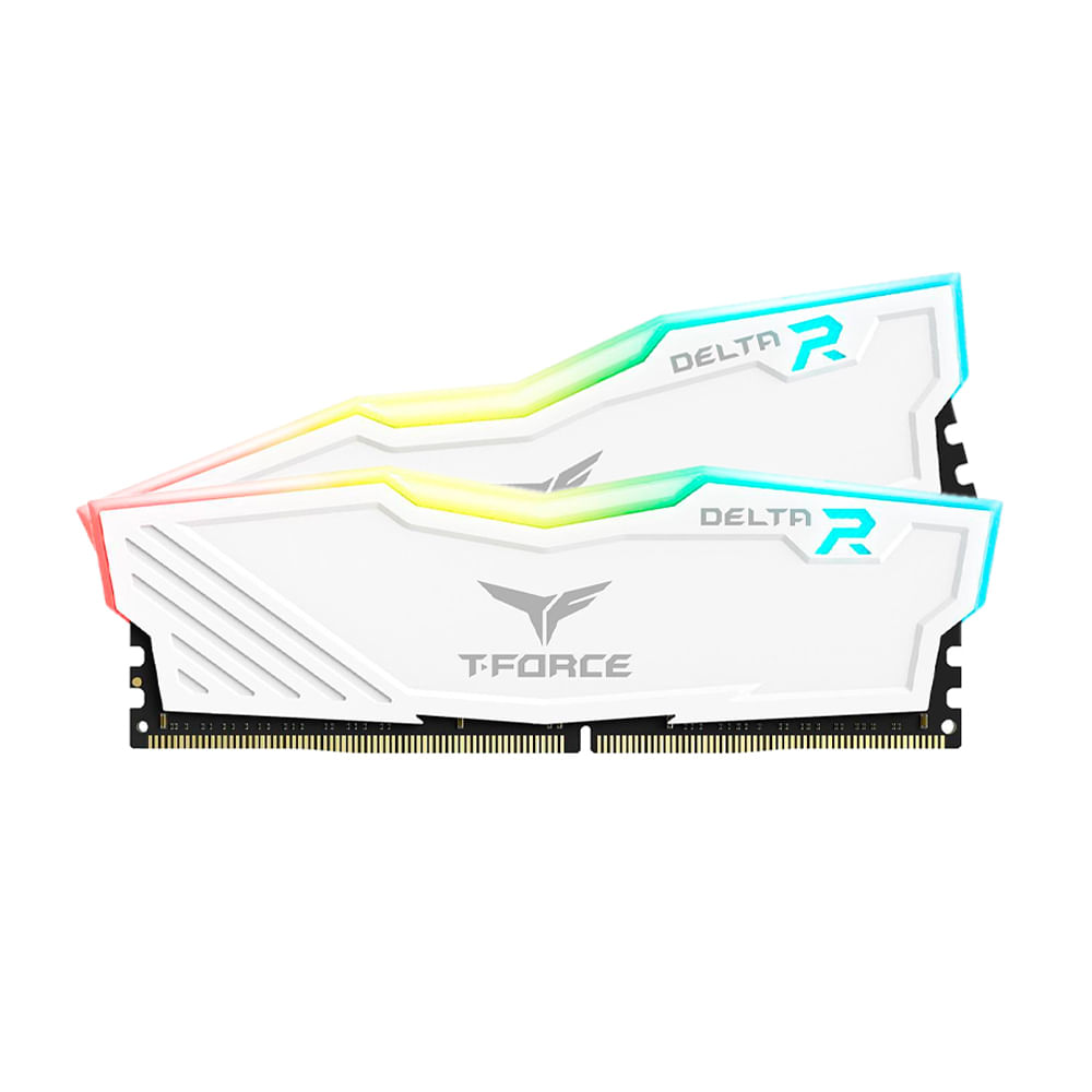 Memoria RAM Teamgroup T-Force Delta RGB 16GB (2x8GB) DDR4-3600MHz CL18, Blanco Iluminado RGB