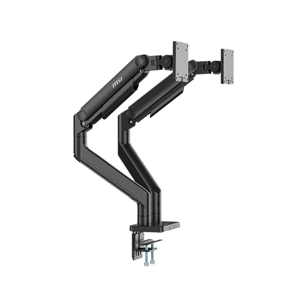 Soporte de Brazo Doble MSI Mette Black para Monitor 2 a 20kg Ajustable y Ergonómico