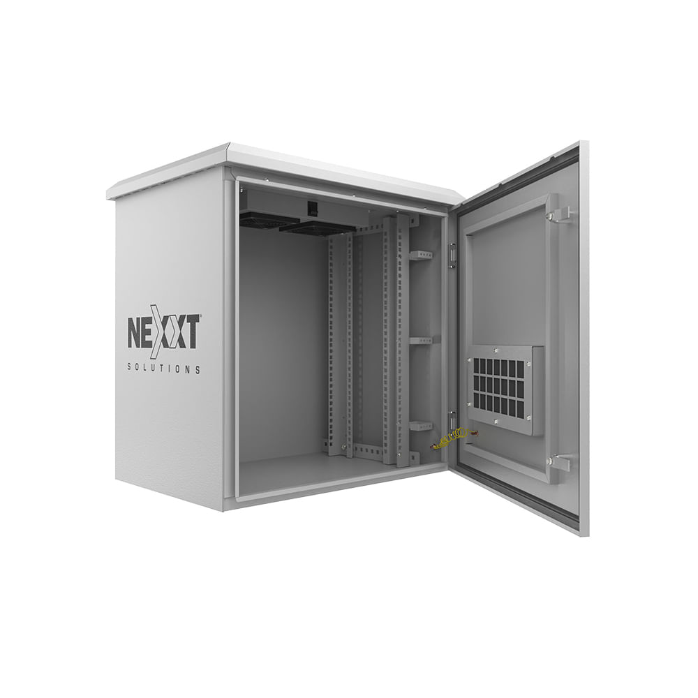 Gabinete Exterior Nexxt Solutions Infrastructure Acero SPCC Gris Claro Montaje en Poste Modelo NPC