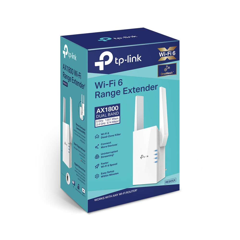 Extensor WiFi TPLINK RE605X AX1800 Dual Band WiFi 6 Alta Velocidad y Conectividad Estable