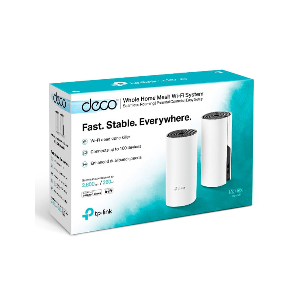 TPLINK Deco E4 Sistema WiFi Malla Doble Banda Hasta 2800 Pies Cuadrados WiFi 5 2 Enrutadores