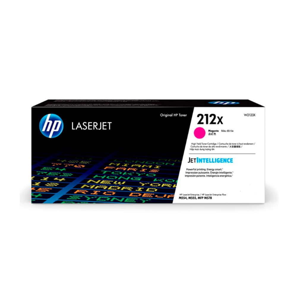 Tóner HP W2123X (212X) Magenta para LaserJet M555 - 10,000 Páginas de Impresión de Alta Calidad