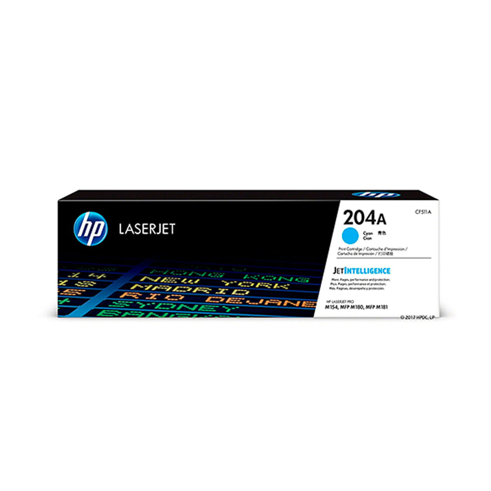 Tóner HP CF511A (204A) Color Cian para LaserJet Pro M154 - 900 Páginas de Impecable Calidad