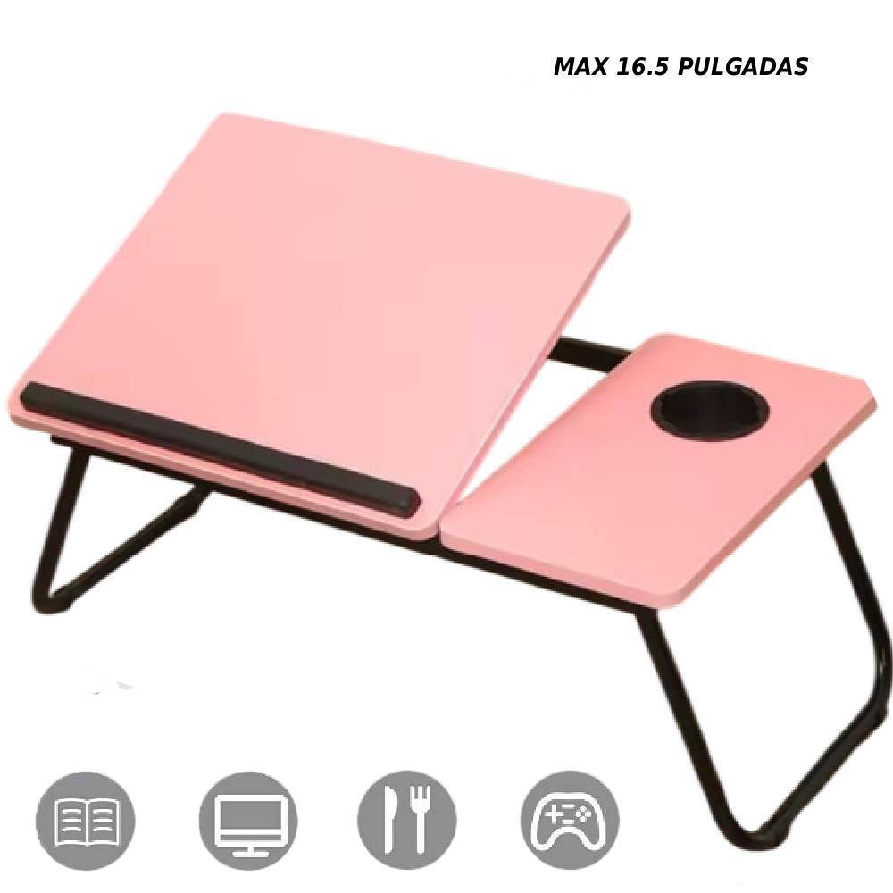 Soporte Mesa para Laptop Multifuncional Lectura Plegable 5 Niveles Rosado