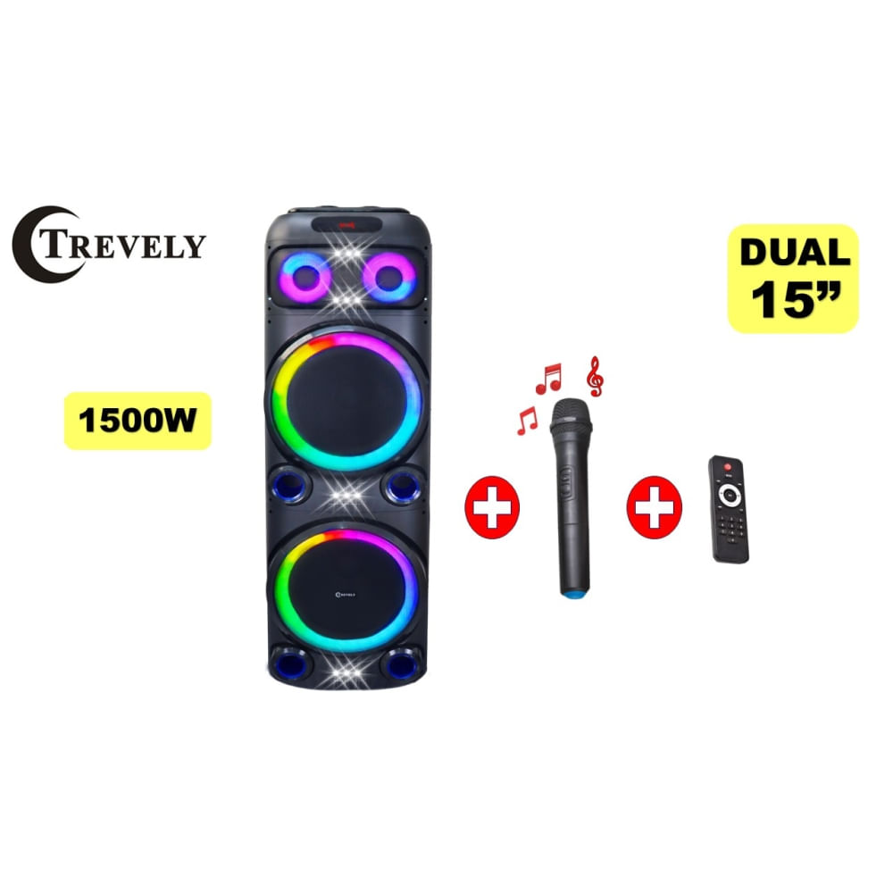 Parlante portatil dual 15' TREVELY WT-1540 -1500W