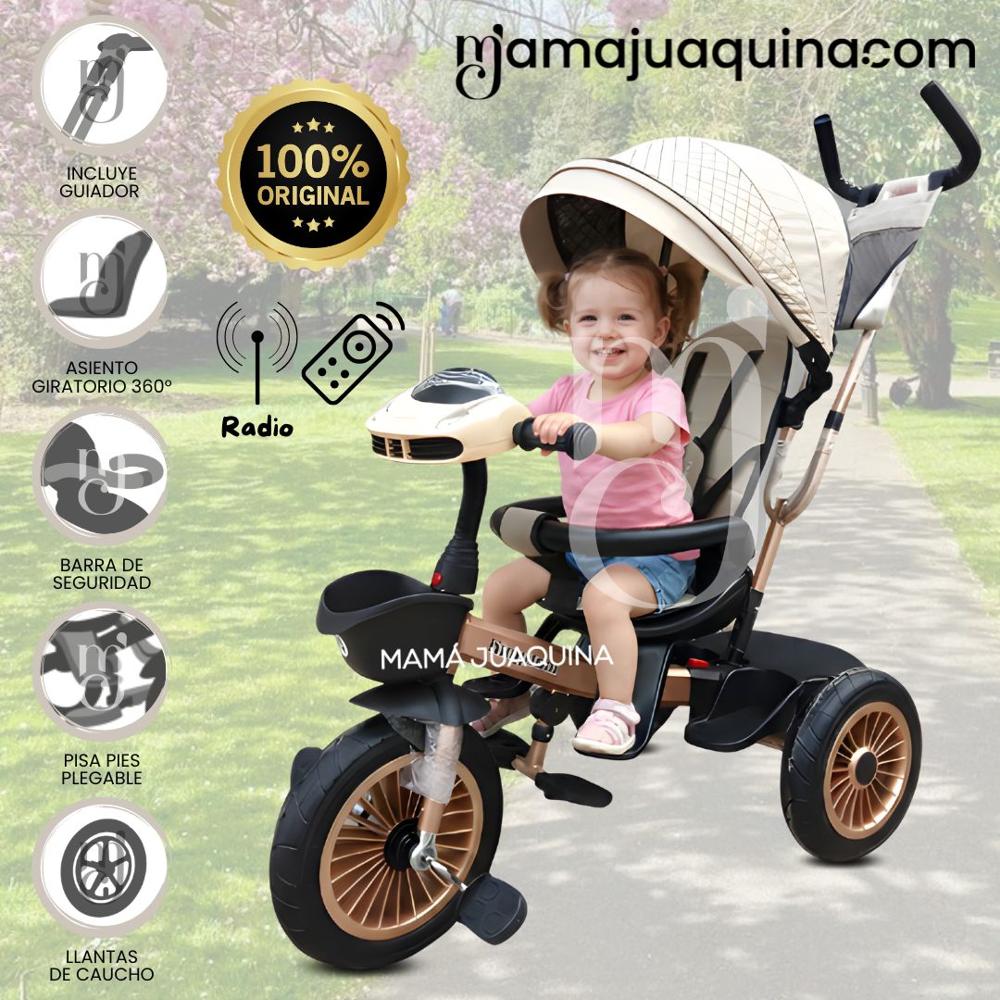 Triciclo Guiador para Niños FABRER Beige