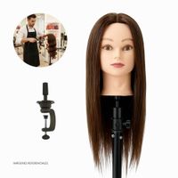 Cabezal con Cabello Natural de Poni para Práctica de Peluquería