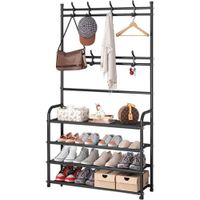 Organizador Multifuncional Blanco Zapatera 4 Niveles Perchero Ahorro De Espacio Estilo Moderno