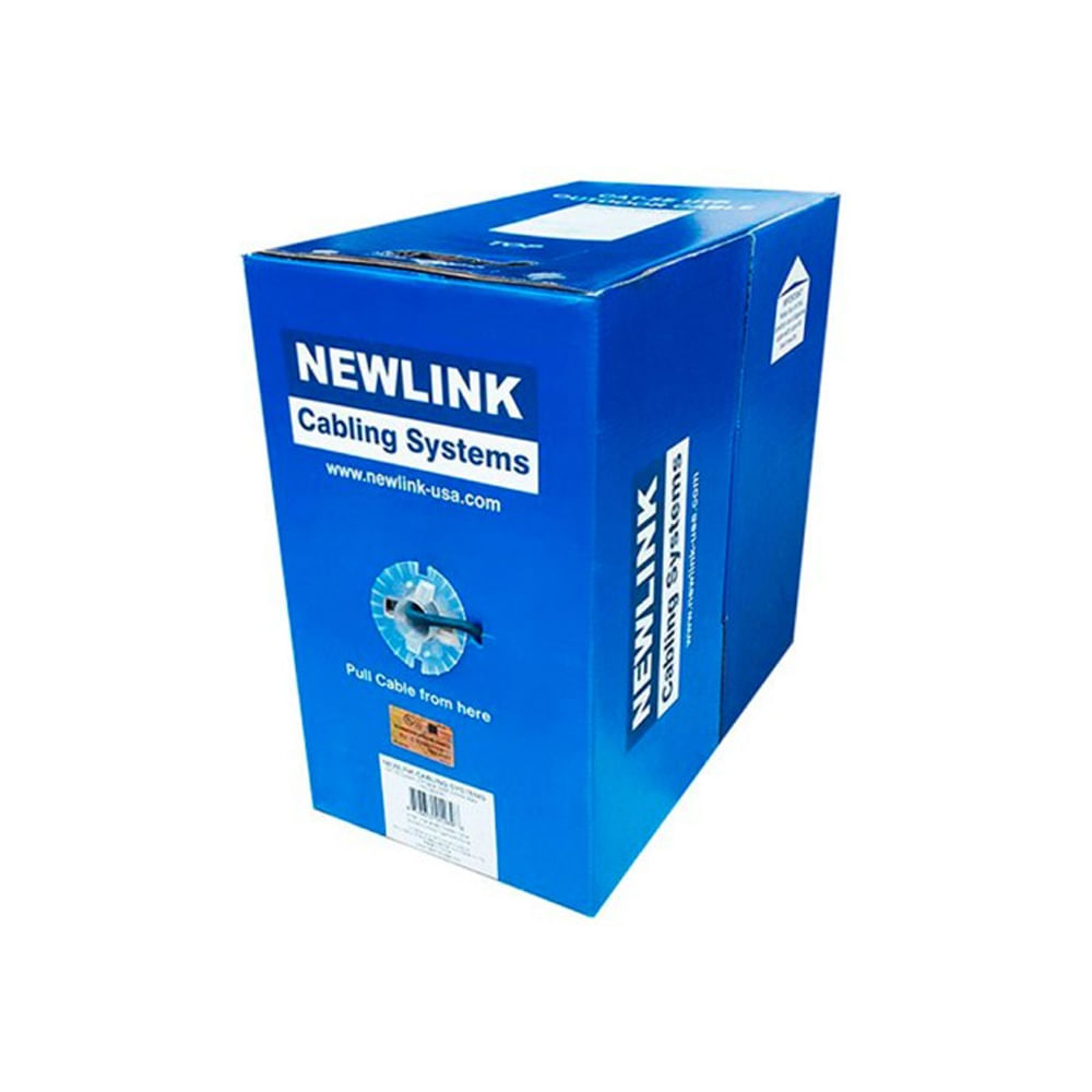 Cable UTP Cat5e Exterior Newlink 305M 4 Pares 24AWG Negro - Alta Velocidad y Conectividad Sólida