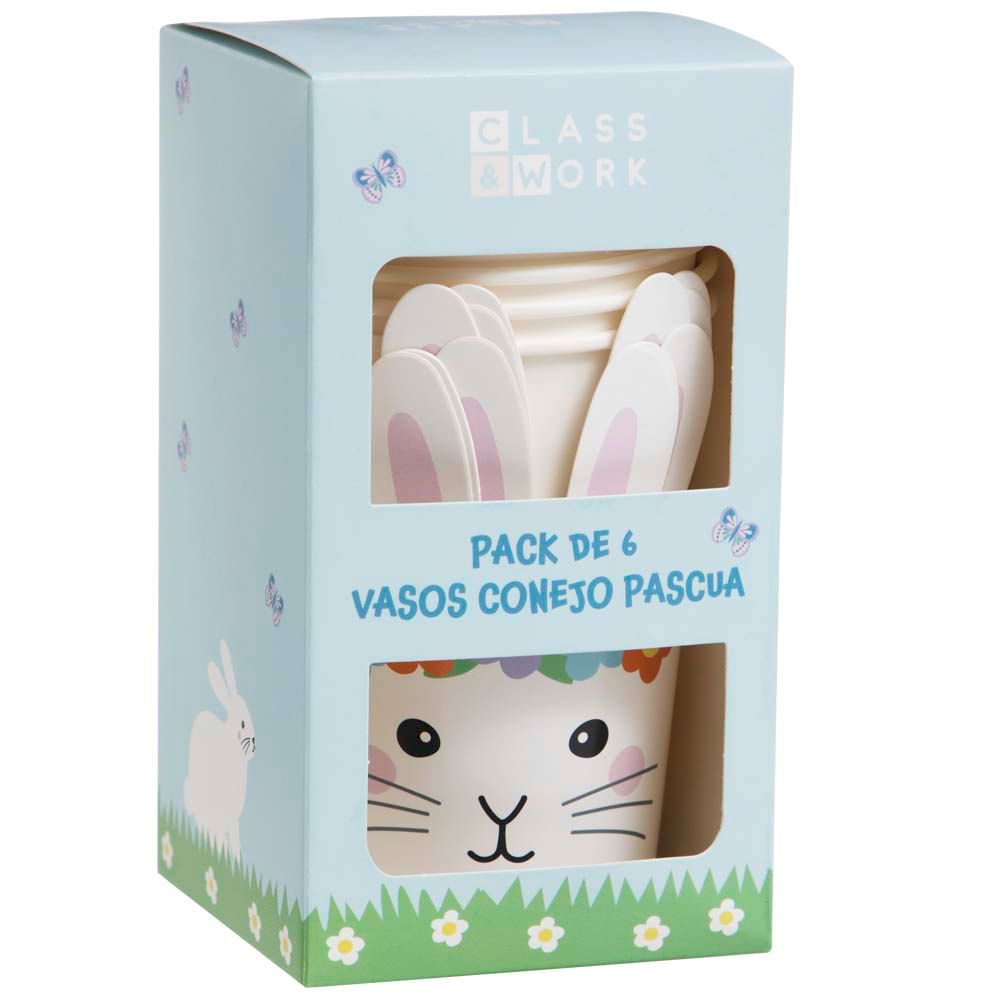 Pack 6 Vasos Conejo de Pascua CLASS&WORK