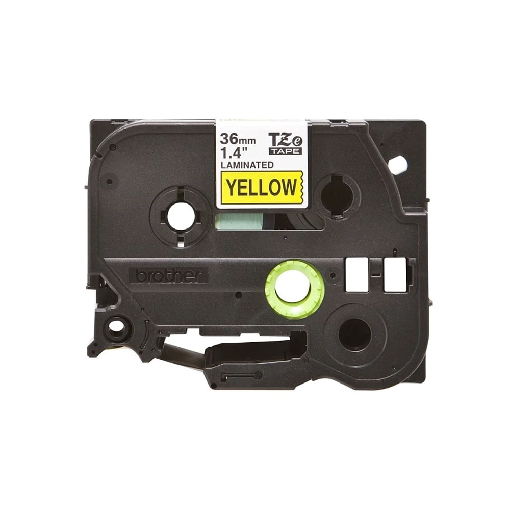 Cinta Brother TZE661 1.5"" (36mm) color negro sobre amarillo