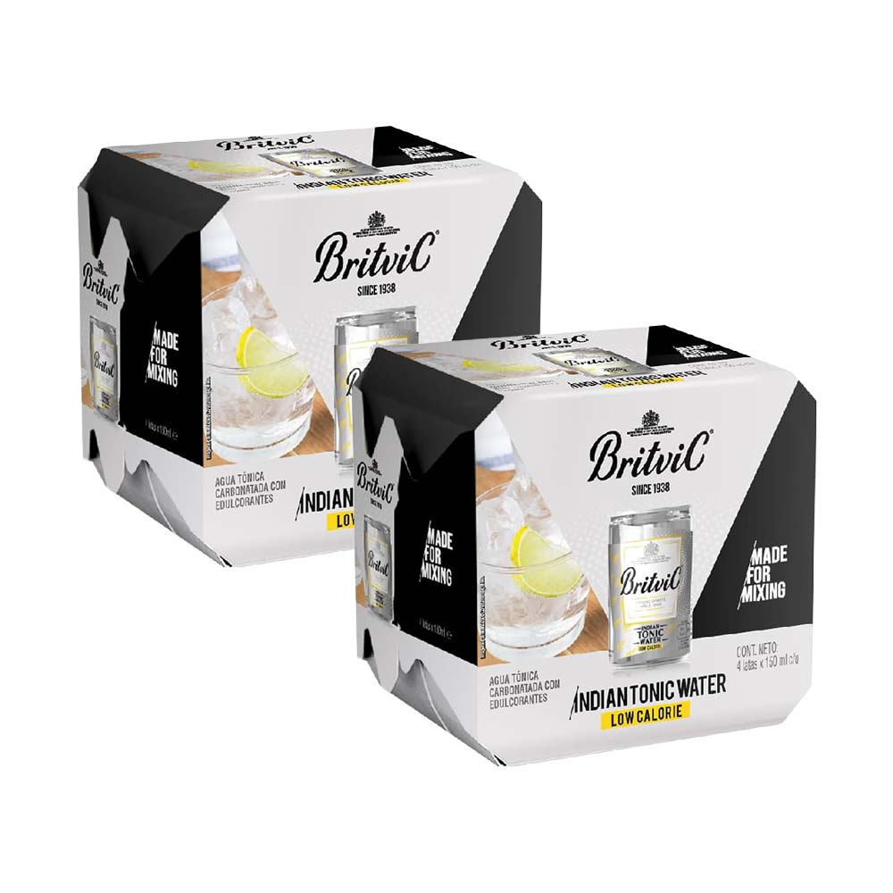 Pack Agua Tónica BRITVIC Low Calorie Lata 150ml Paquete 4un x 2un