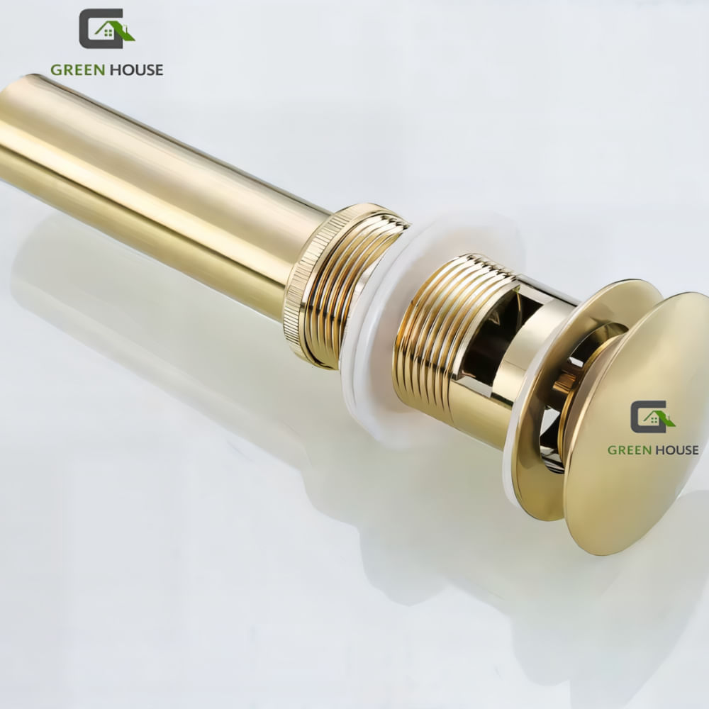 DESAGUE DE OVALIN DORADO PUSH BUTTON 30CM SIN REBOSE