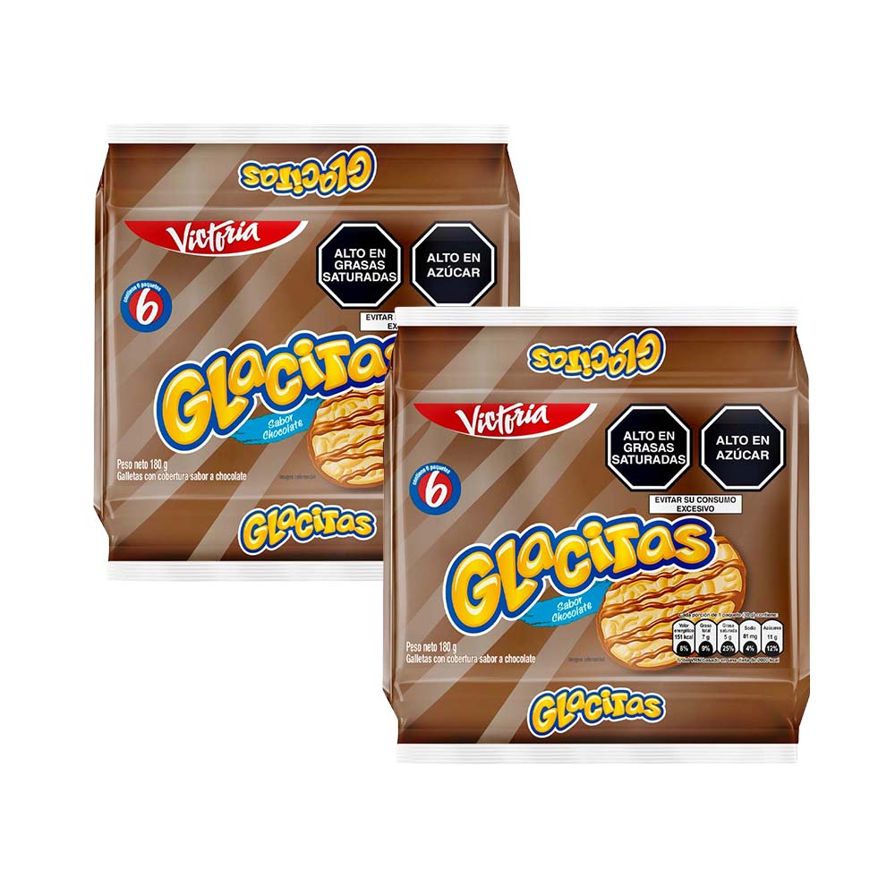 Pack Galletas VICTORIA Glacitas Chocolate Paquete 6un x 2un