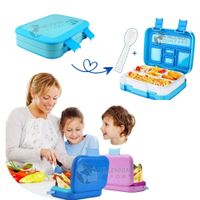 Taper Lonchera a Prueba de Fugas Tipo Bentgo Apta para Microondas Sin BPA Color Celeste