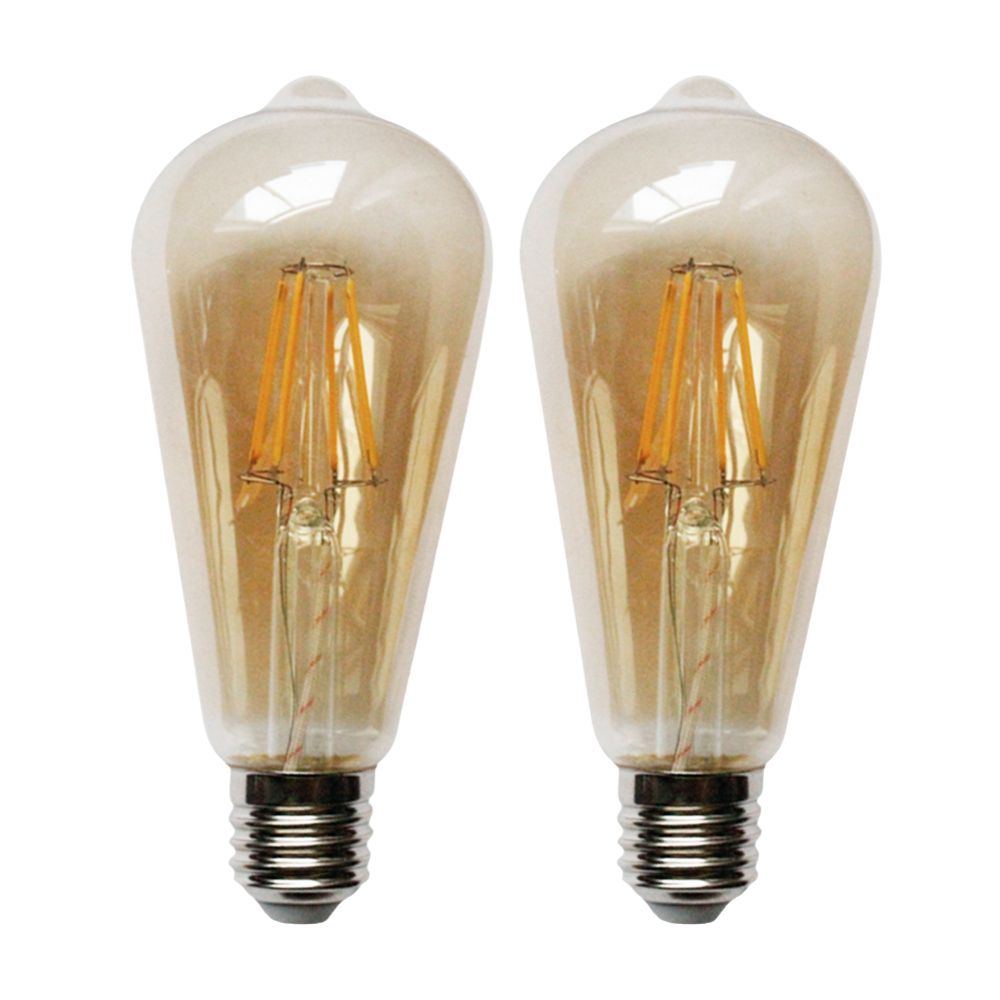 Pack x 2 Foco Led Pera 8W Luz Cálida Ambar Orange