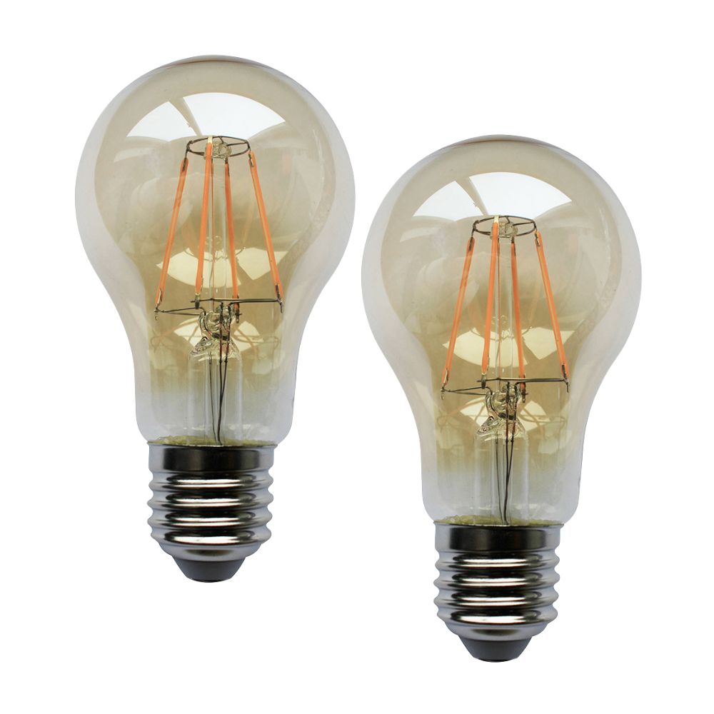 Pack x 2 Foco Led Bulbo 5.5W Luz Cálida Ambar Orange