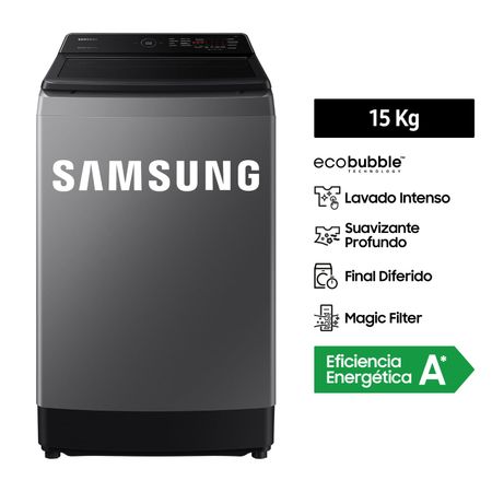 Lavadora Samsung EcoBubble WA15CG5441BDPE 15KG Gris Oscuro