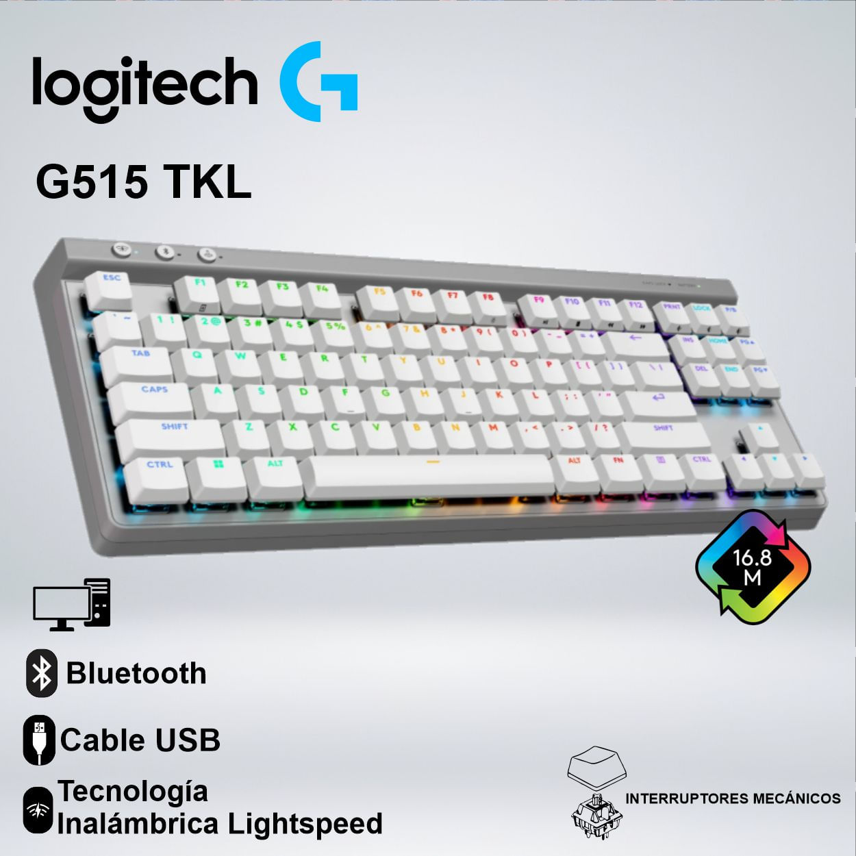 TECLADO GAMER G515 TKL LIGHTSPEED RGB BLUETOOTH