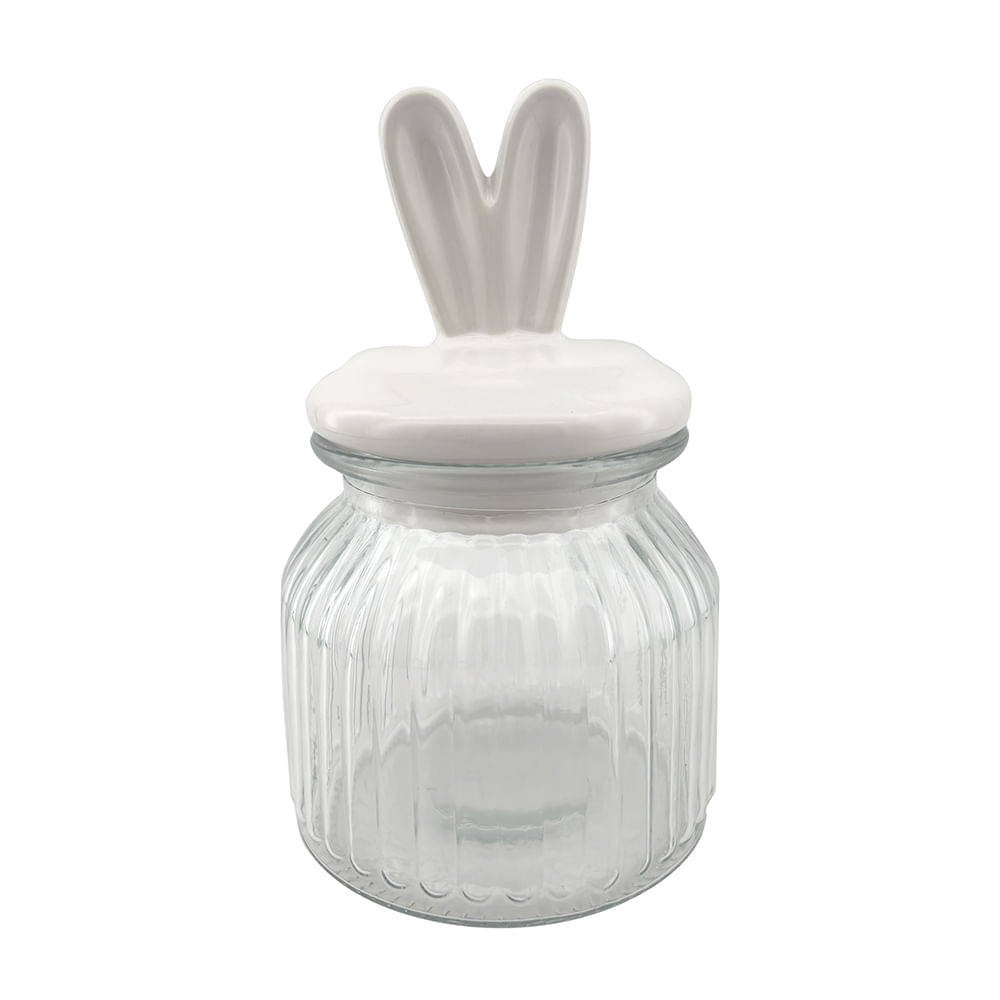 Canister DECO HOME Vidrio Conejo