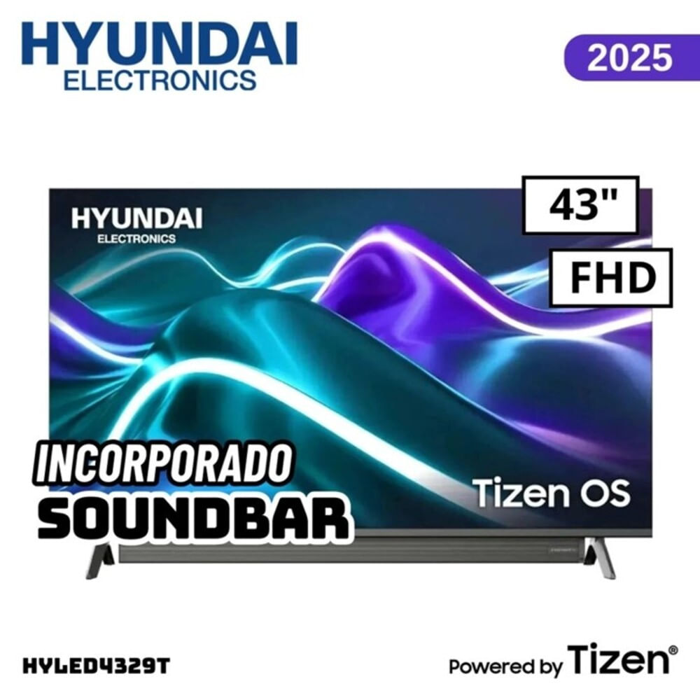 Televisor Hyundai 43" LED FHD Smart TV Tizen HYLED4329T Soundbar incorporado