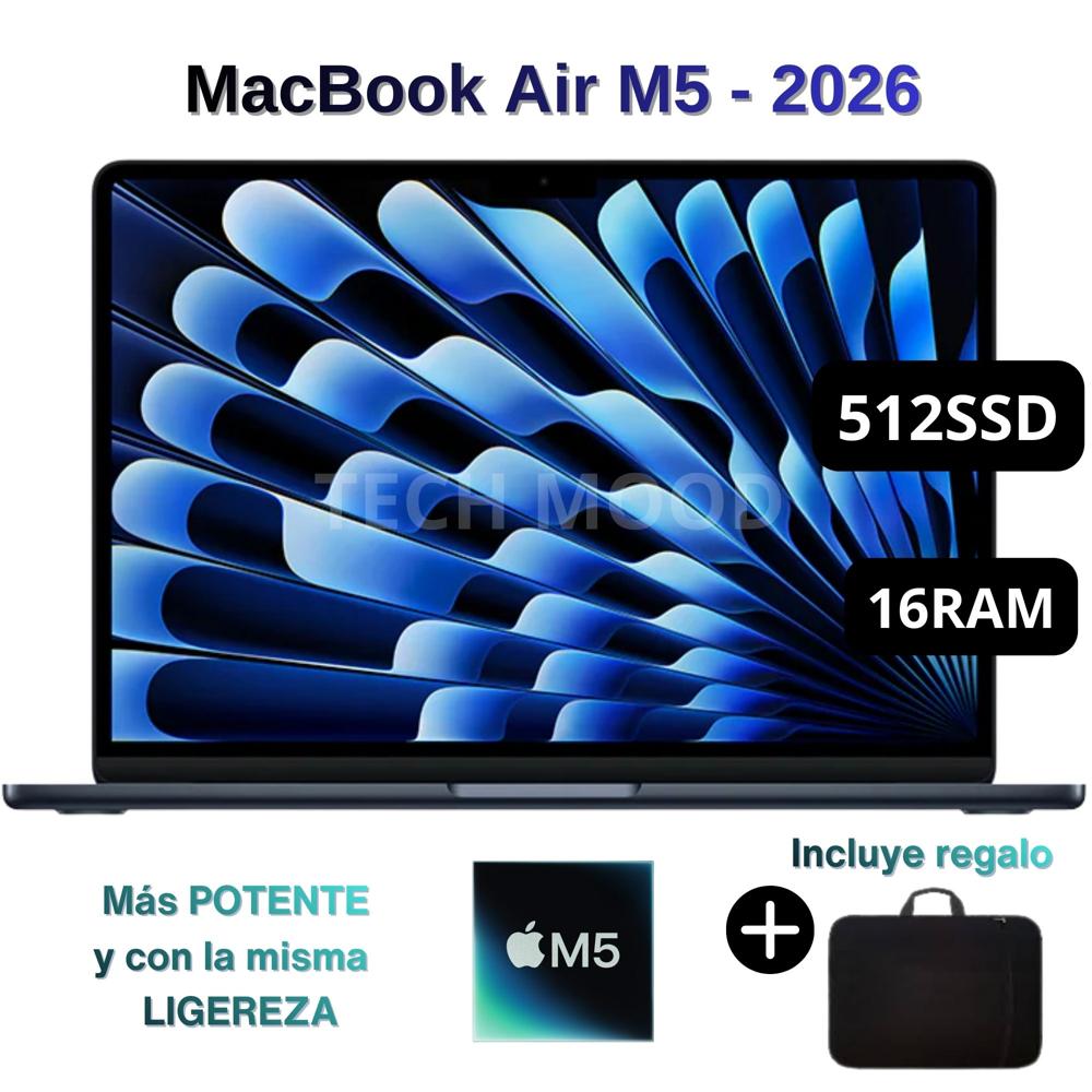 MacBook Air Apple de 13"" | Chip M5 | 16GB RAM + 512GB SSD | Teclado Inglés - Midnight