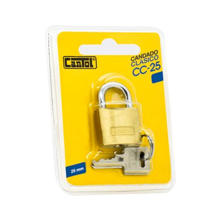 Candado con llave Clásico Cantol CC25 de Latón Bronceado 25mm
