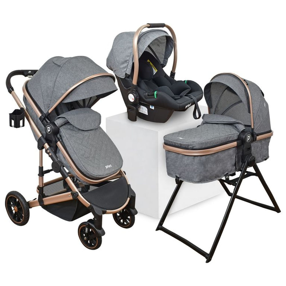 Coche Bebé 4 en 1 Travel System Priori Cris Gris