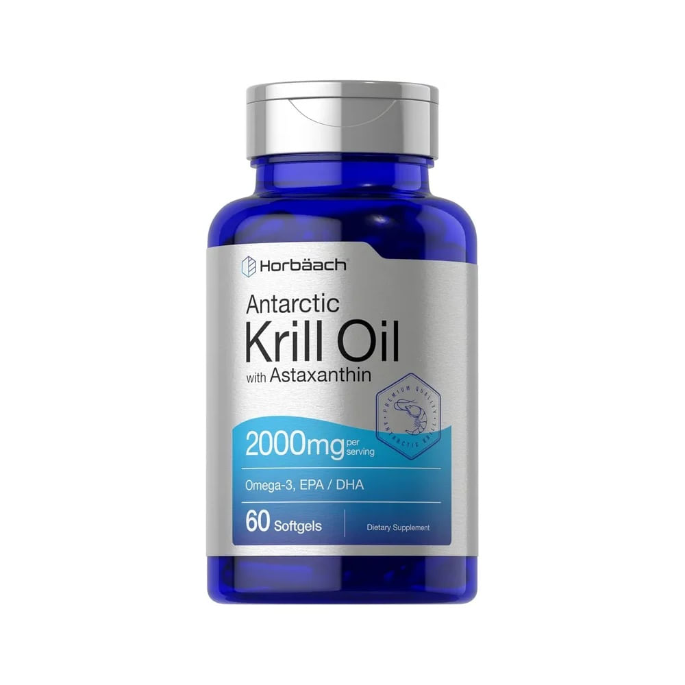 Aceite de Krill Antártico Horbaach  Omega 3 EPA DHA Astaxantina  60 Softgels