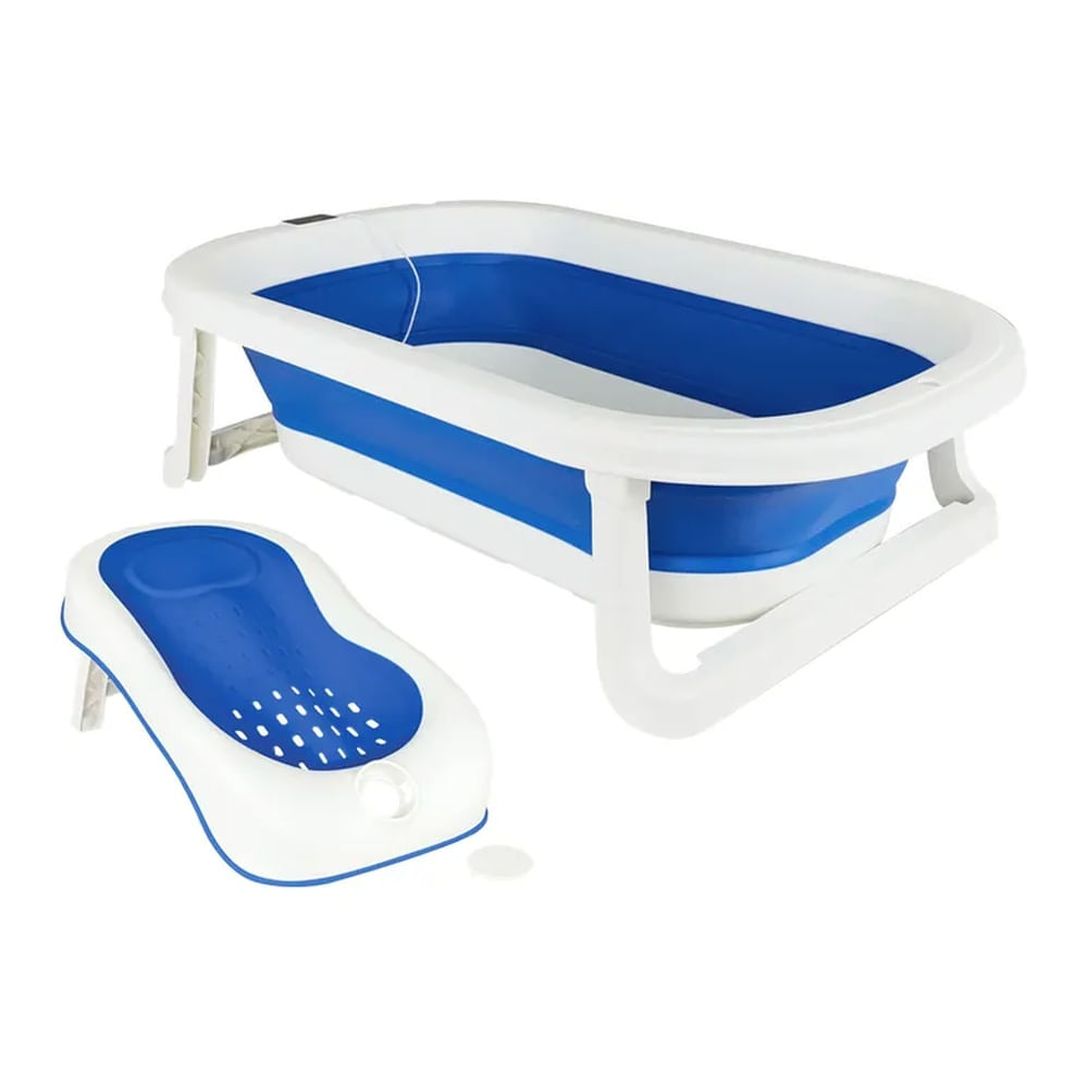 Bañera Plegable Bebé Base Antideslizante Priori Splash Azul