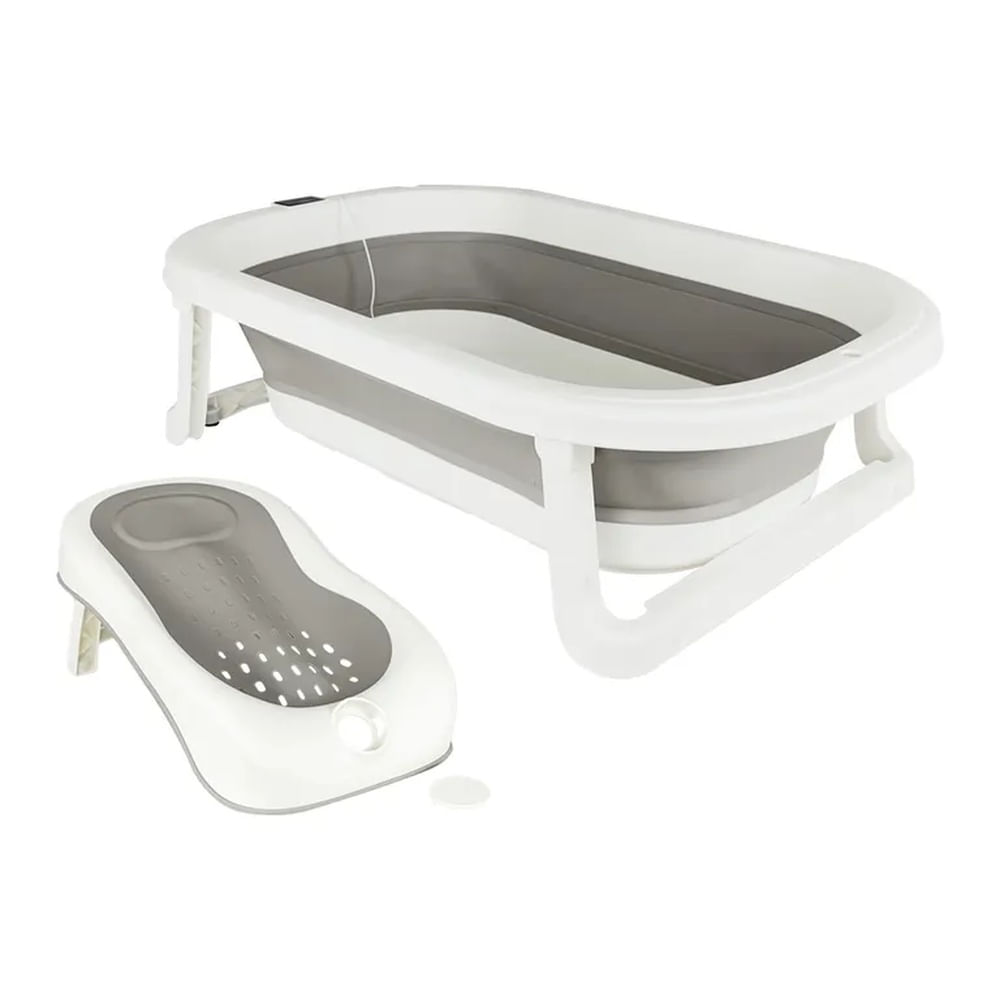 Bañera Plegable Bebé Base Antideslizante Priori Splash Gris