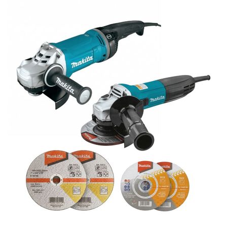 Esmeril 7'' 2800w + Esmeril 4 1/2'' 720w + 4 Discos Makita