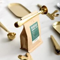 Cuchara de clip para café cuchara de acero inoxidable DORADO