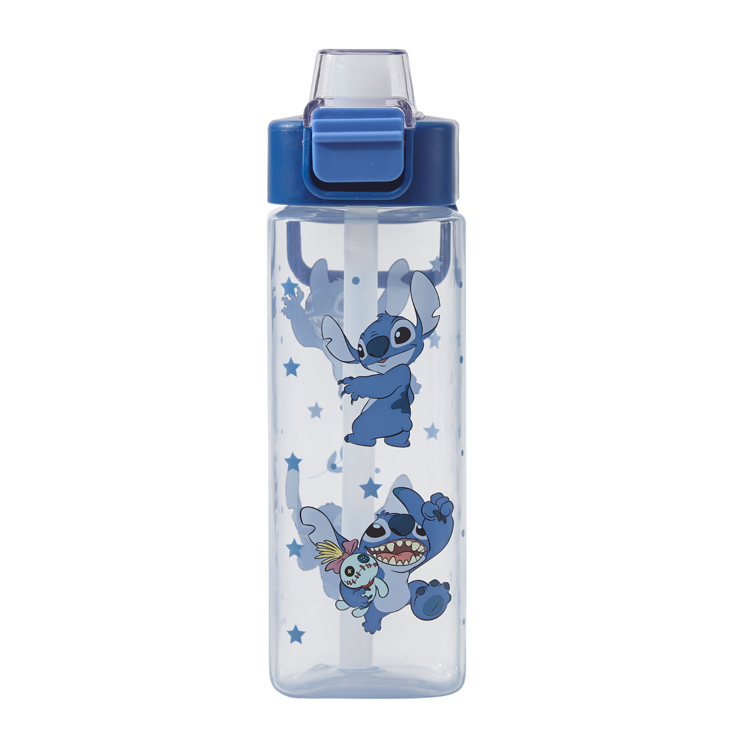 Tomatodo Cuadrada Disney Con Tapa Stitch Celeste 500 Ml