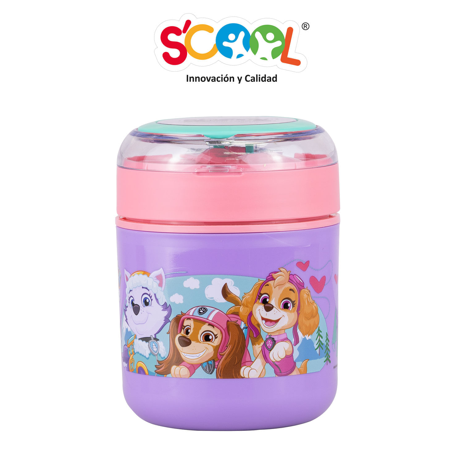 Termo De Comida Poliuretano Con Cubierto Niña Paw Patrol 530 Ml