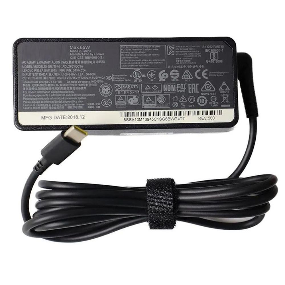 CARGADOR LAPTOP PARA LENOVO 20V 325A 65W TIPO C