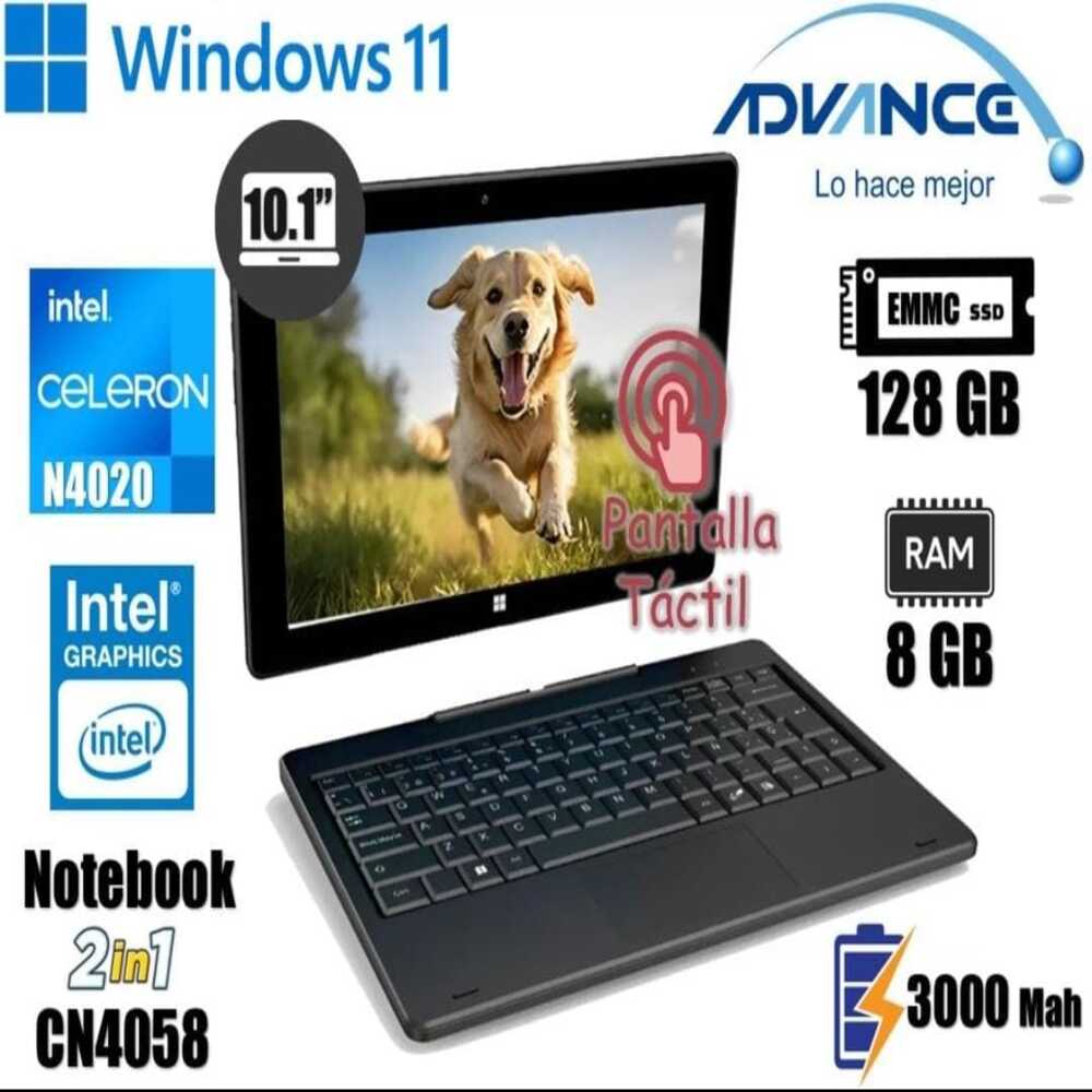 Notebook Tablet 2 en 1 Advance 10.1 Intel Celeron 8GB 128GB Windows 11