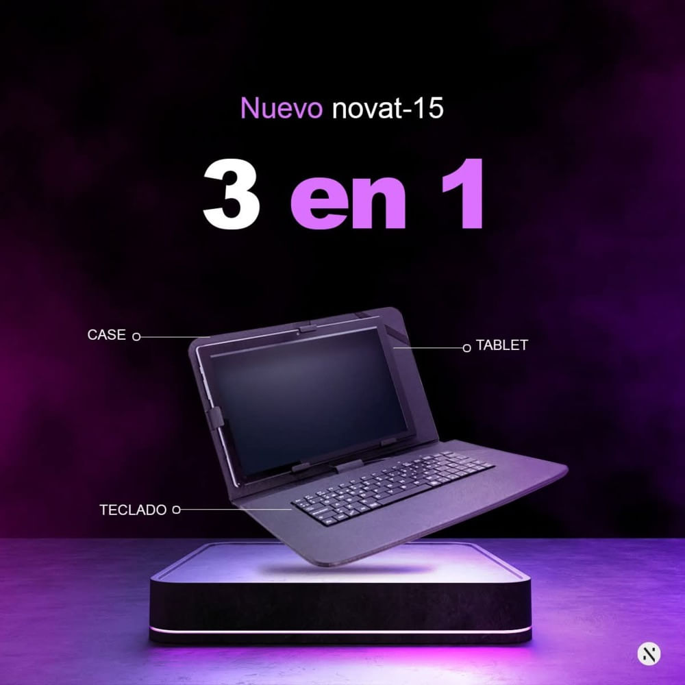 NOVATAB-15 Pantalla 10.1 4GB 32GB Dual SIM 4G WiFi 5 Iron Grey Keyboard Pack