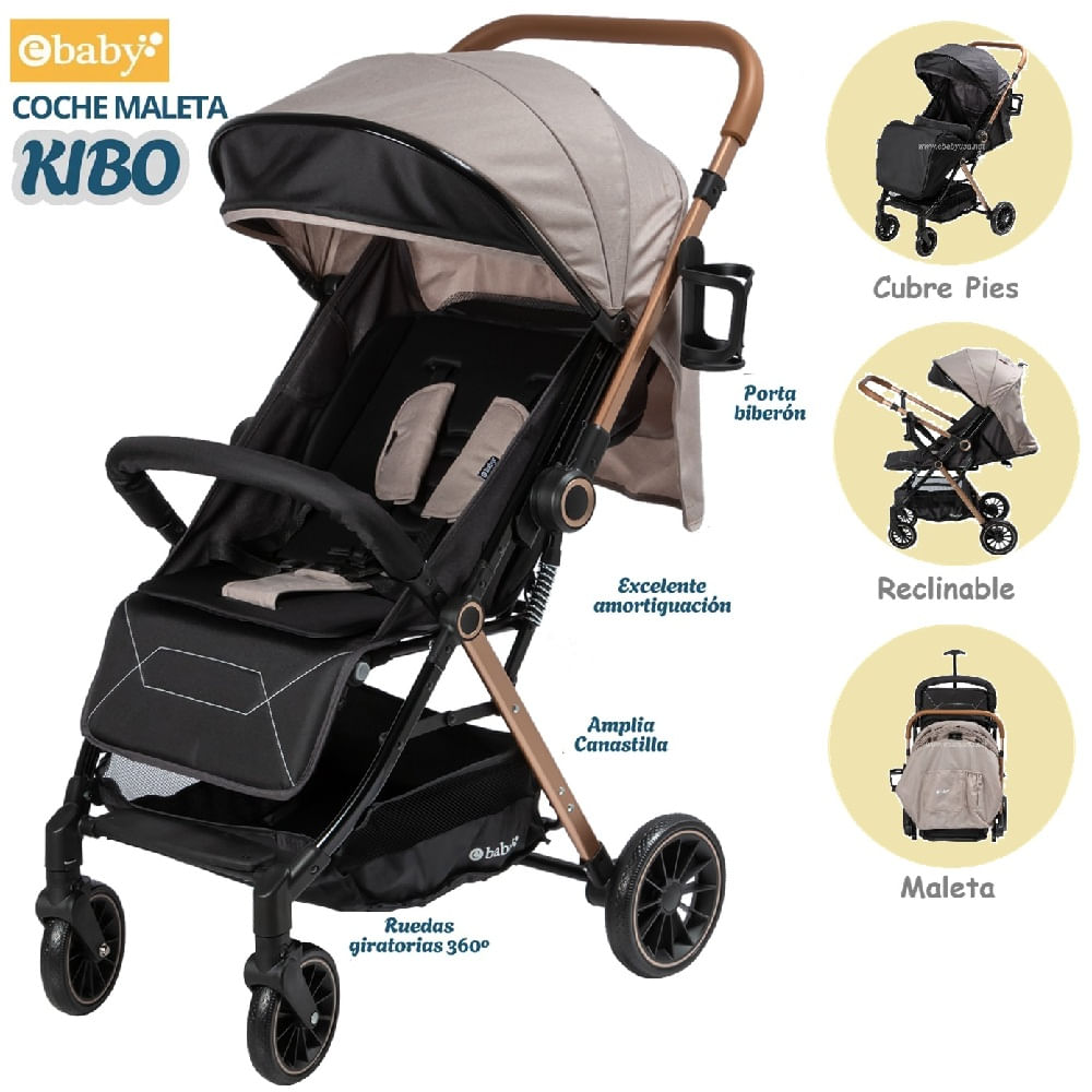Coche Maleta Kibo con Mango reversible Beige