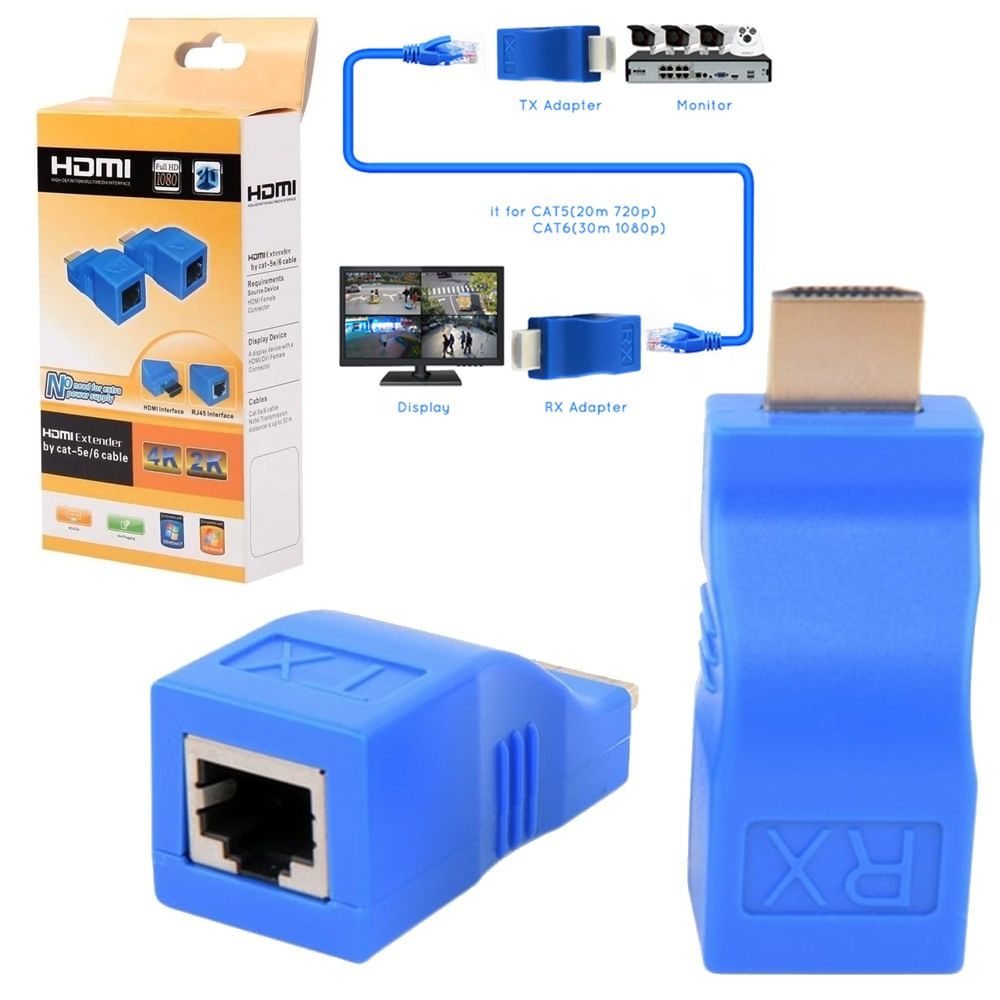Extender Extensor Hdmi Rj45 Utp 4k 30 Metros Hdmi Extender